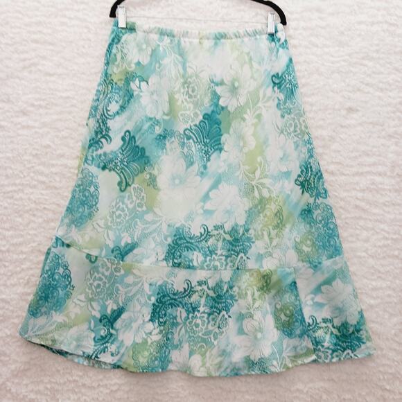 Alfred Dunner Dresses & Skirts - Skirt Midi Alfred Dunner Chiffon Bloomcore Fairy Whimsycore Coastal Y2K Size 12